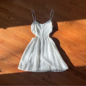 Kendall + Kylie Mini White Lace Cutout Dress